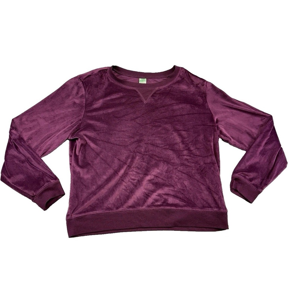 Honeydew Purple Velour Pullover Lightweight Sweatshirt Sz XL Comfy Loungewear